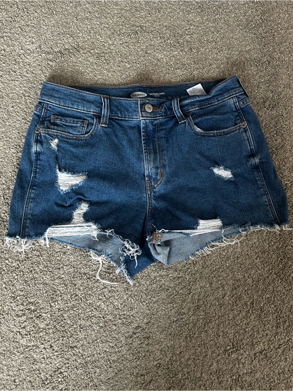 Old Navy Distressed Dark Blue Denim Cutoff Shorts NWOT